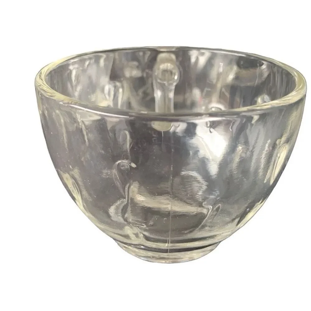 Vintage Hazel Atlas Set Lot of 4 Teardrop Clear Glass Mid Century Teacups Style